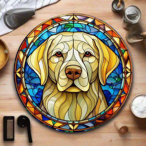 Labrador Yellow Glass Suncatcher Worktop Saver